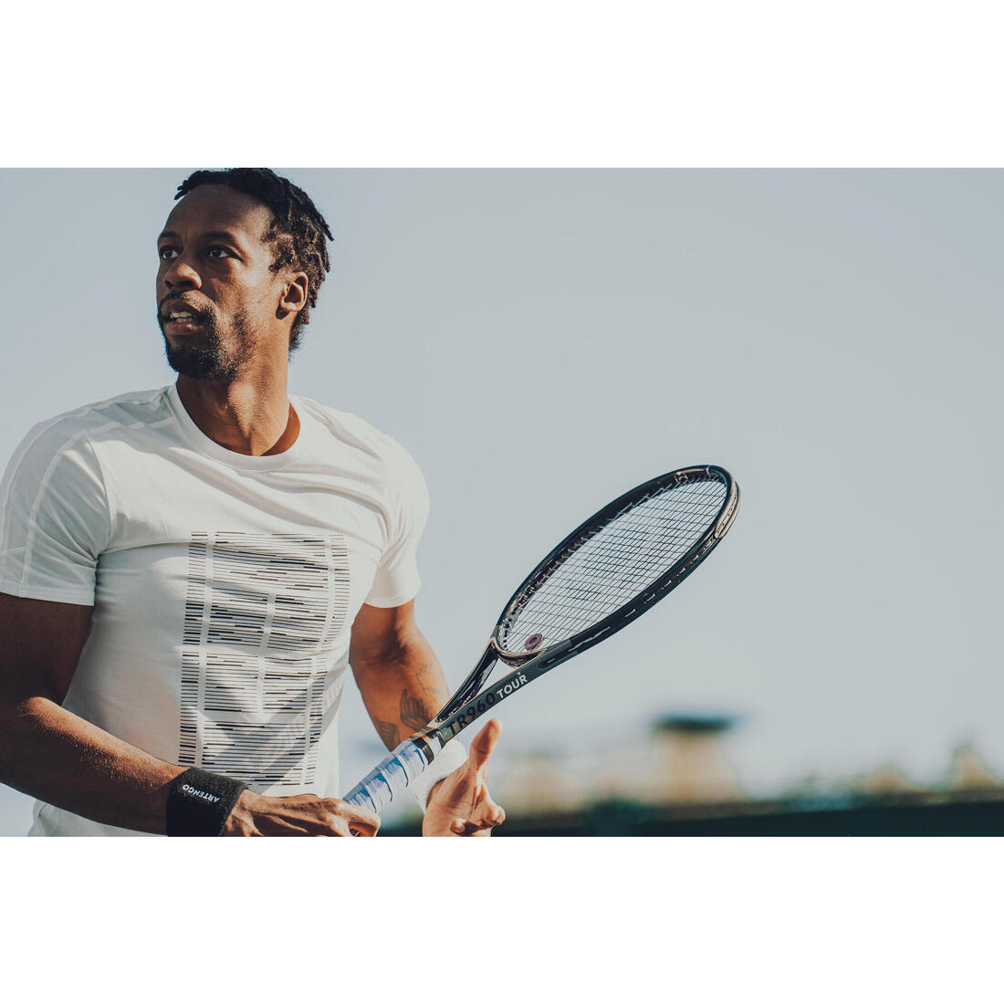 T-shirt de tennis homme - tts soft blanc cassé