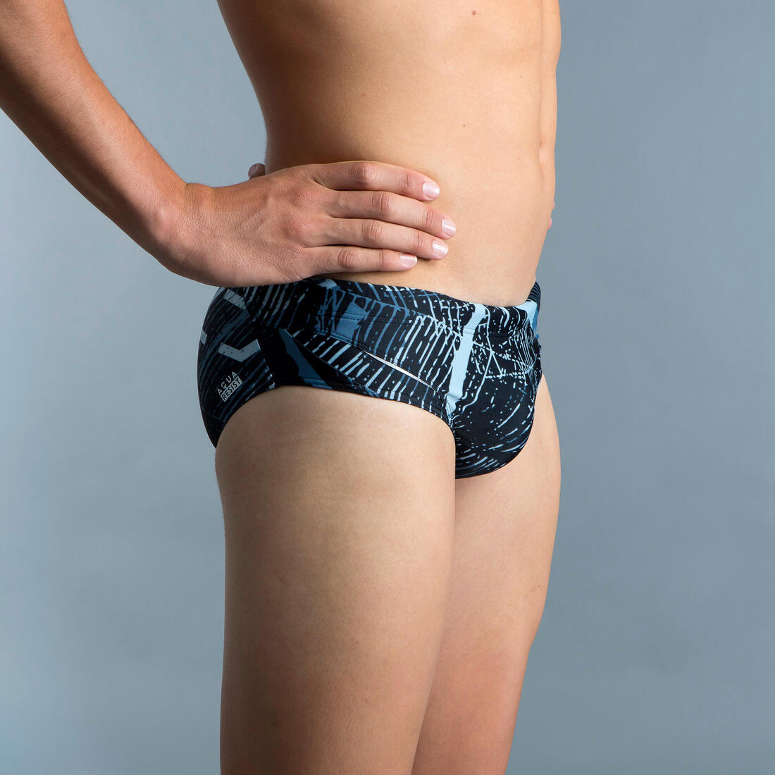 Maillot de bain natation homme slip900 print all ice