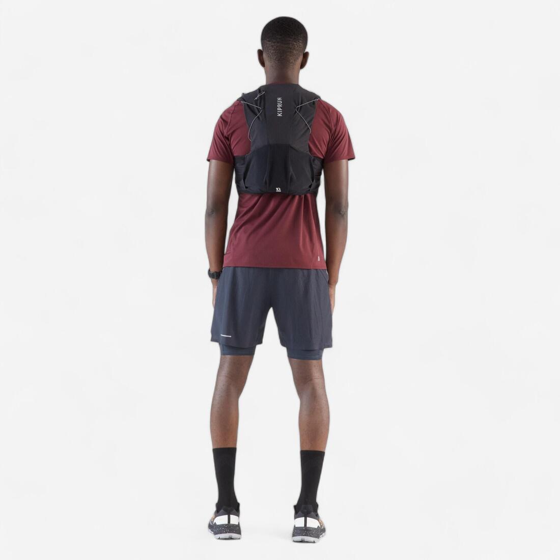 Sac trail running 10l mixte noir - vendu avec poche à eau 1l