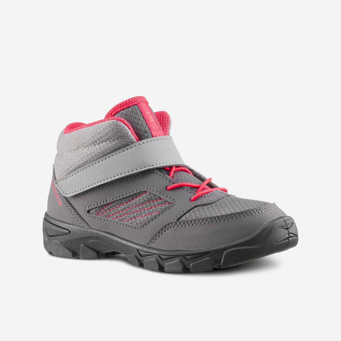 Chaussures de randonnée enfant avec scratch MH100 Mid grise rose du 24 AU 34 – 8642640
