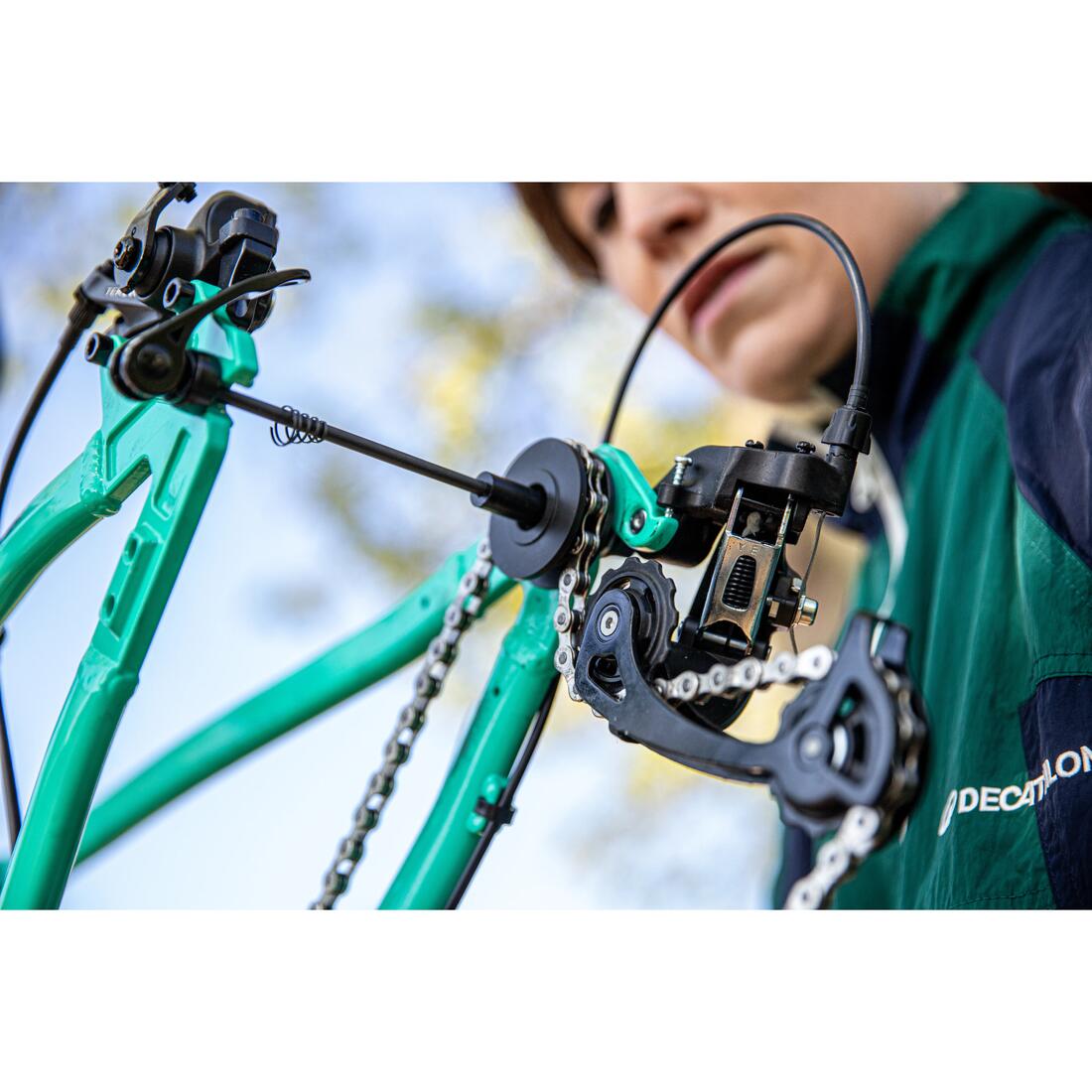 Repose chaîne axe traversant 12 mm pour l'entretien et le transport du vélo