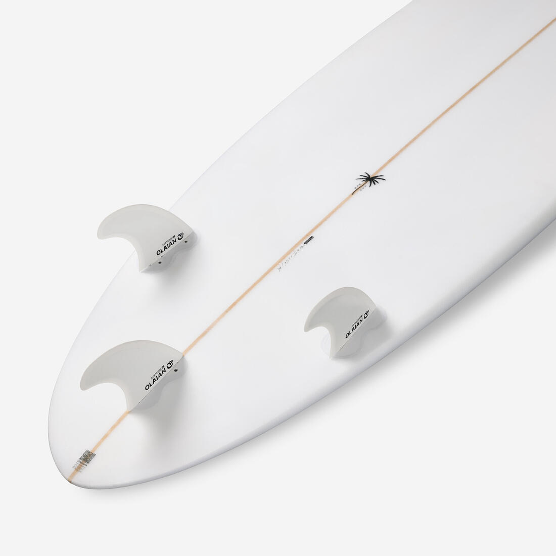 Planche de surf hybride en résine 7' 49L avec 3 ailerons - beige