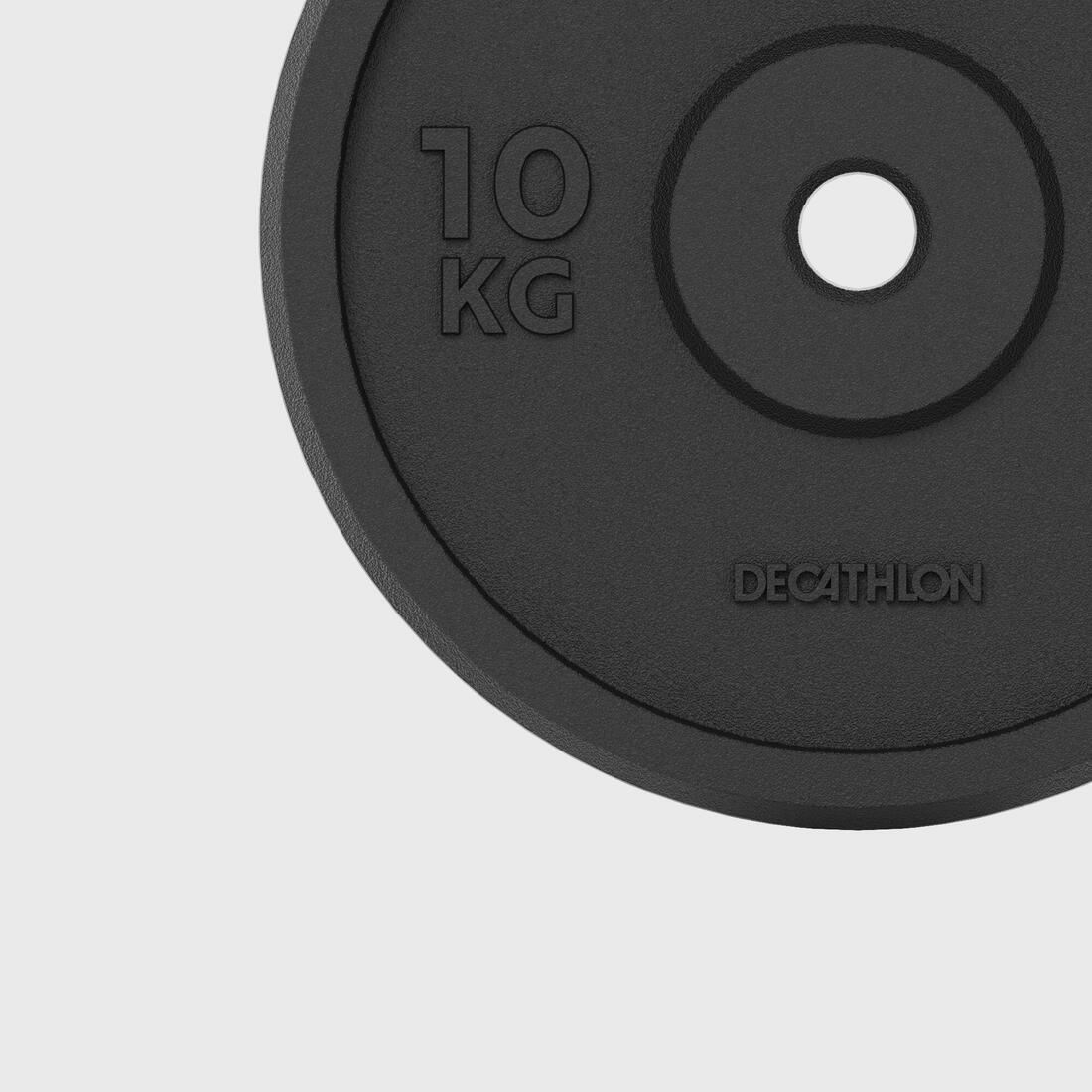 Disque de musculation fonte 10kg 28mm, disque de fonte à 80 % recyclée