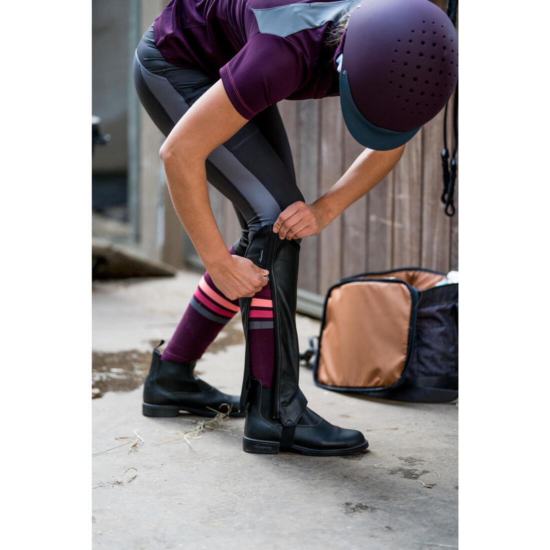 Boots équitation adulte CLASSIC cuir noir