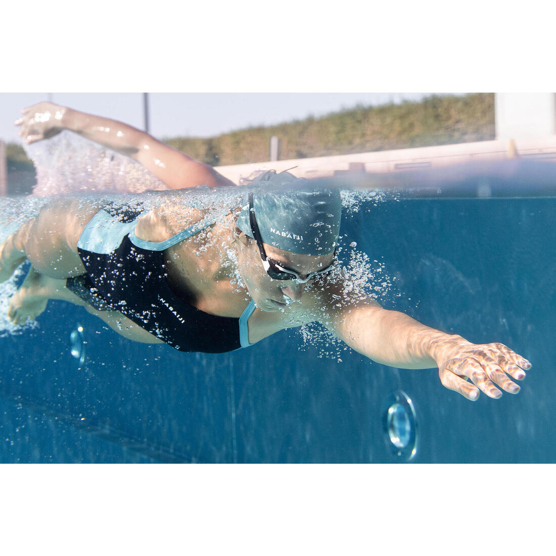 Bonnet de bain en silicone reg - taille unique - vert menthe
