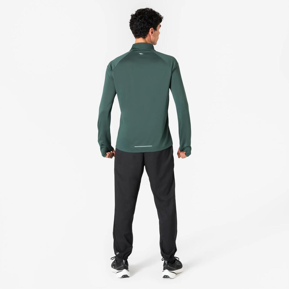T-shirt manches longues demi zip chaud et respirant Homme, Kiprun Run 100