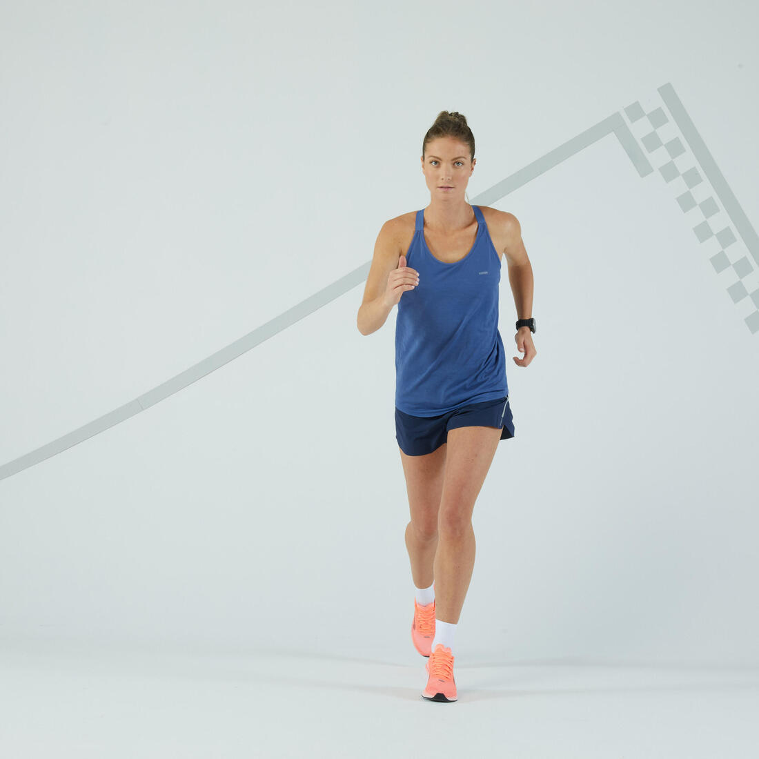 Débardeur running avec brassière intégrée femme - kiprun run 500 confort