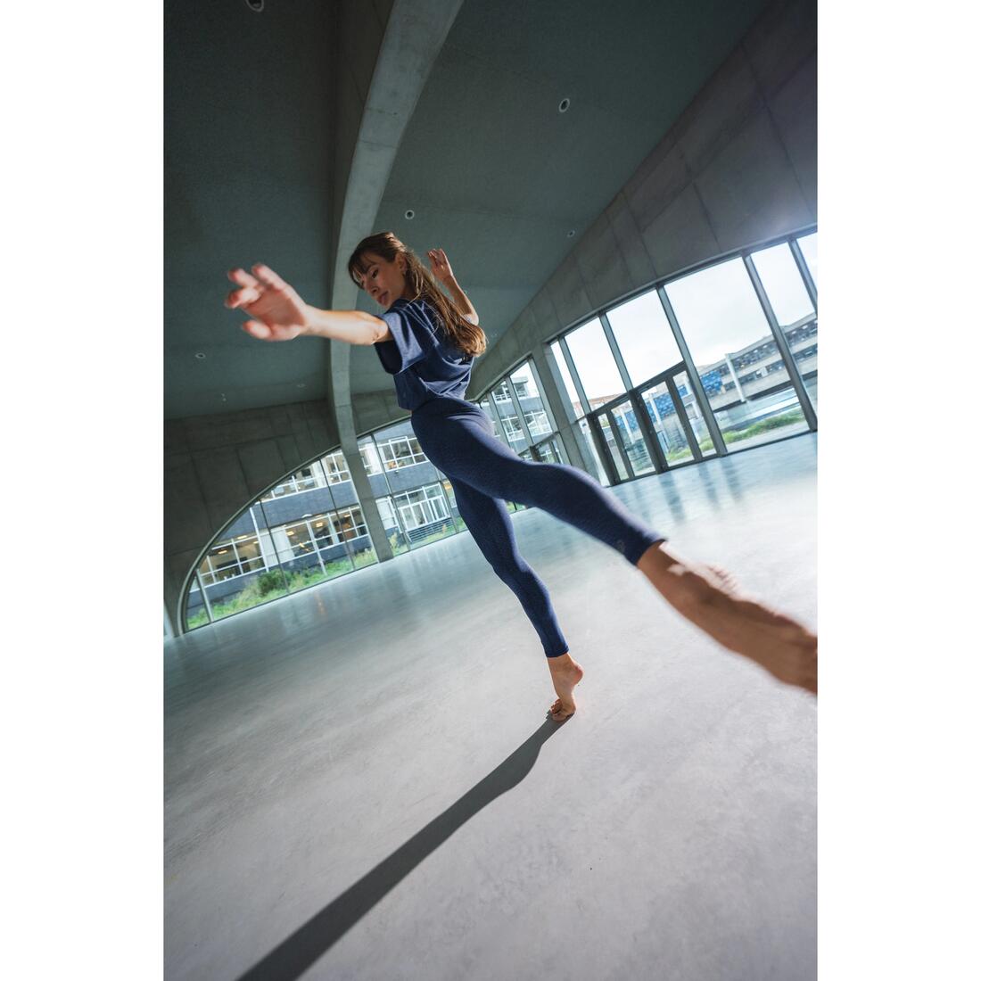 Legging de danse taille haute et ceinture plate femme, imprimé