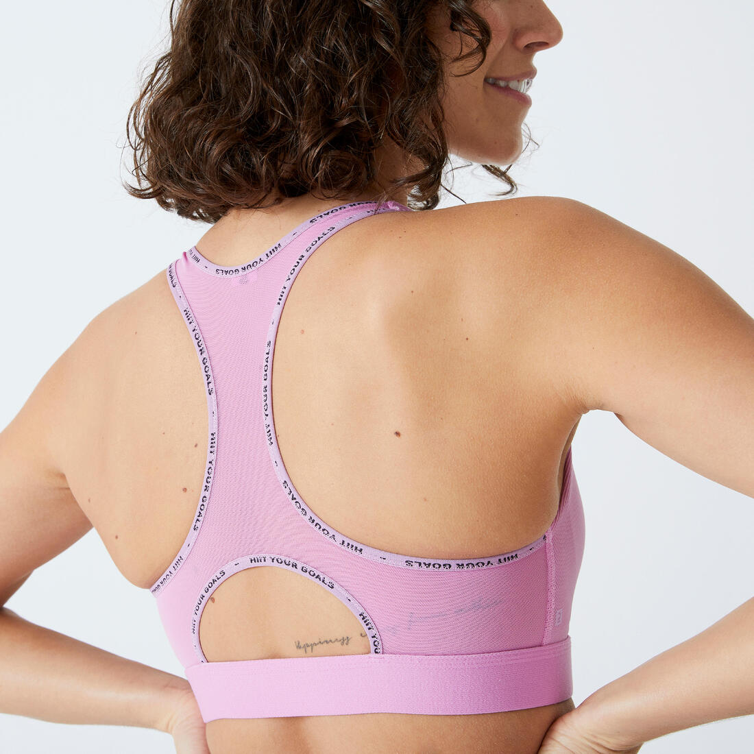 Brassière côtelée zippée maintien modéré Femme