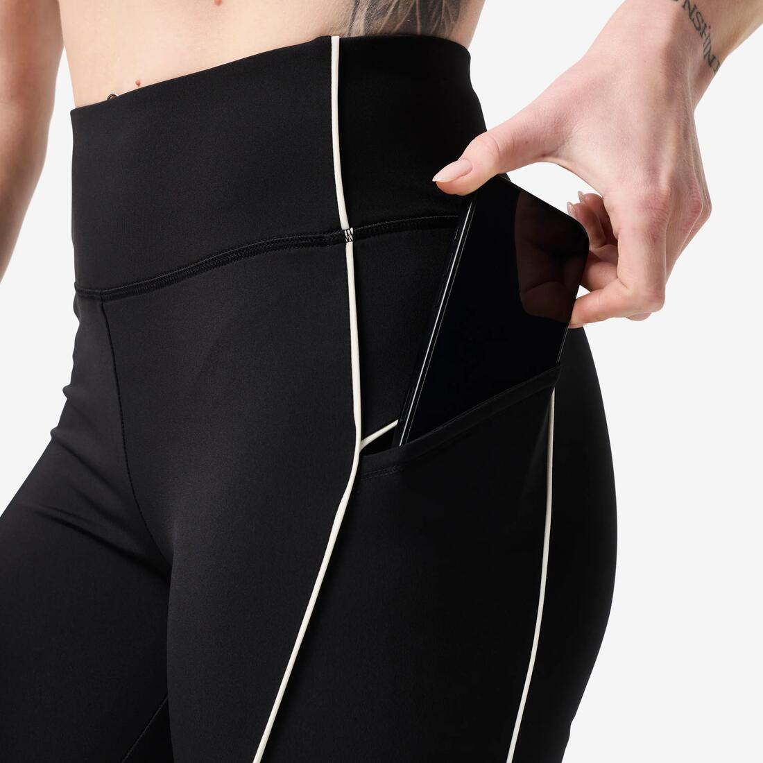 Legging taille haute femme, noir et