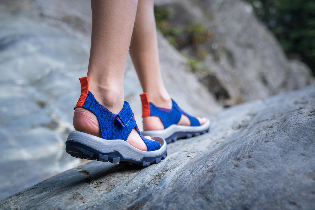Sandales de randonnée MH120 bleue foncé  - enfant - 28 AU 39