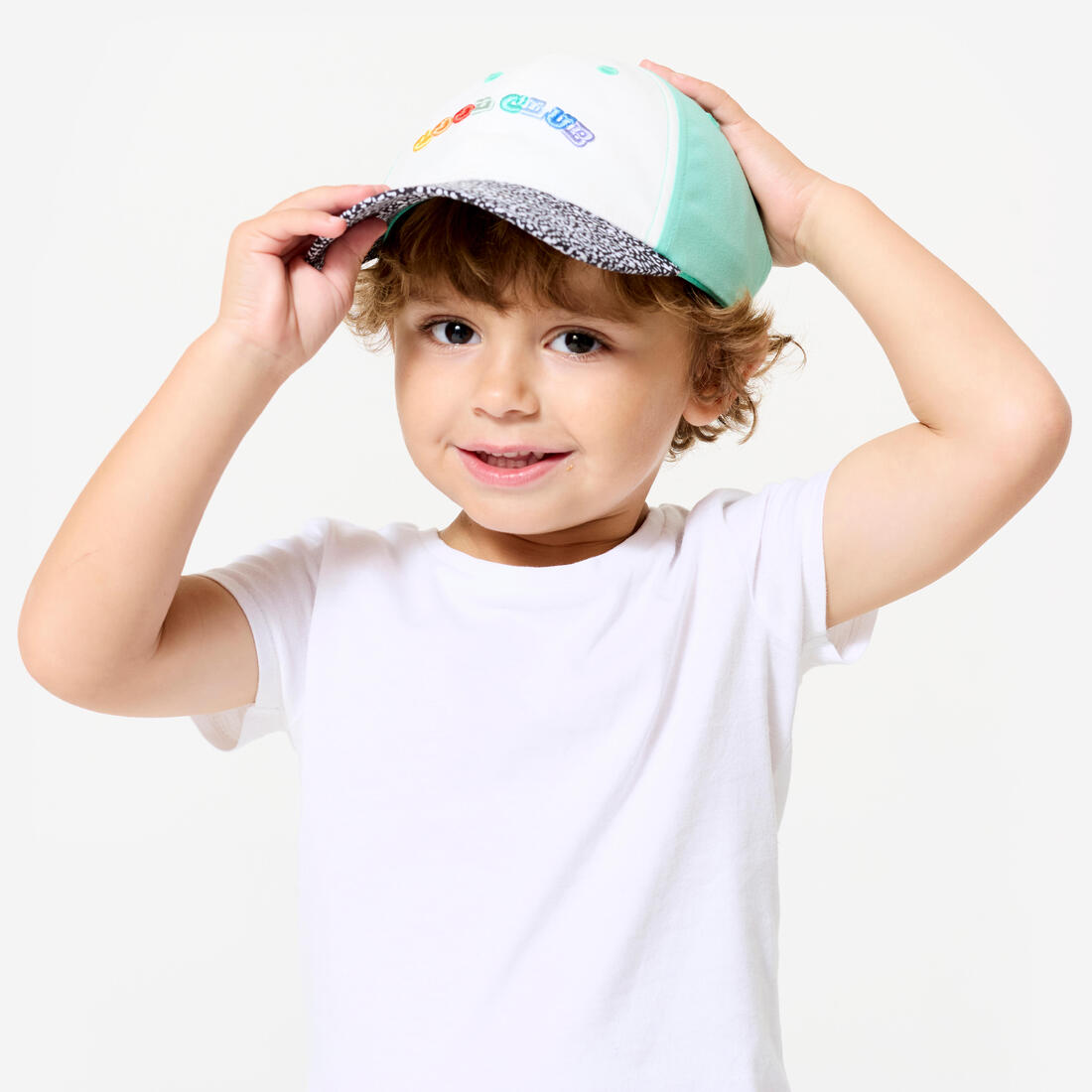 Casquette multisport ajustable bébé mixte, Rose blanc terracotta