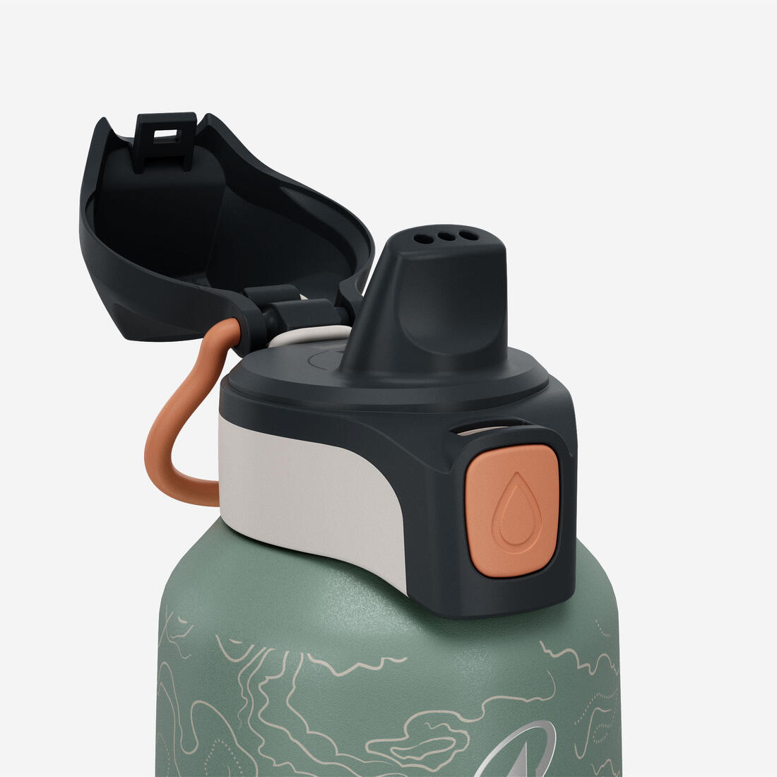 Gourde inox enfant 0,6L avec bouchon instantané, composée à 75% d'acier recyclé
