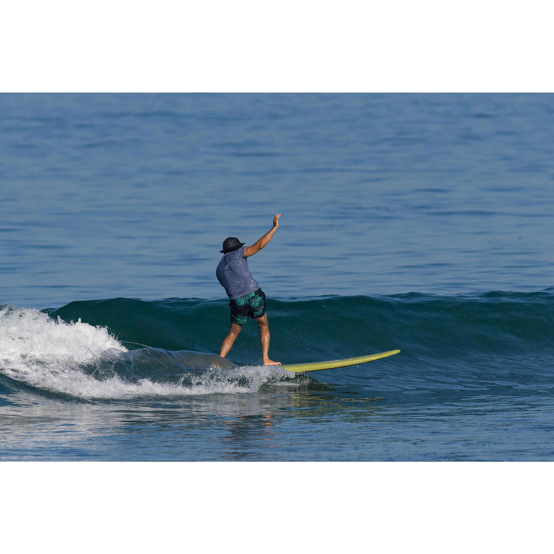 Boardshort surf 100 15" POPSTRIPE BLUE