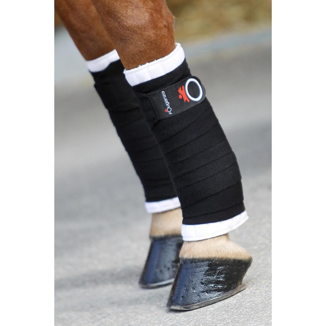 Lot de 2 petites flanelles équitation cheval et poney blanc