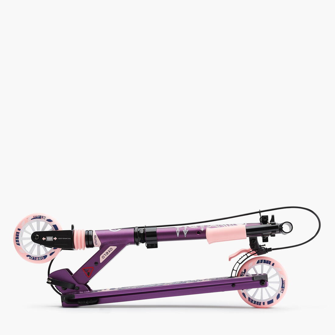 Trottinette enfant mid5 avec frein au guidon et suspension violette