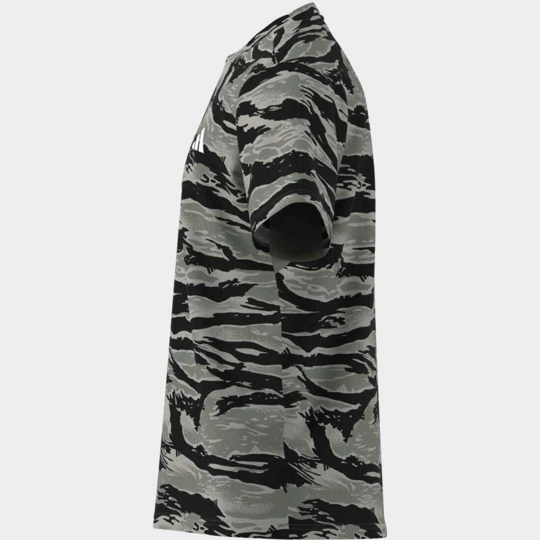 T-shirt de fitness pour homme, imprimé camouflage, vert