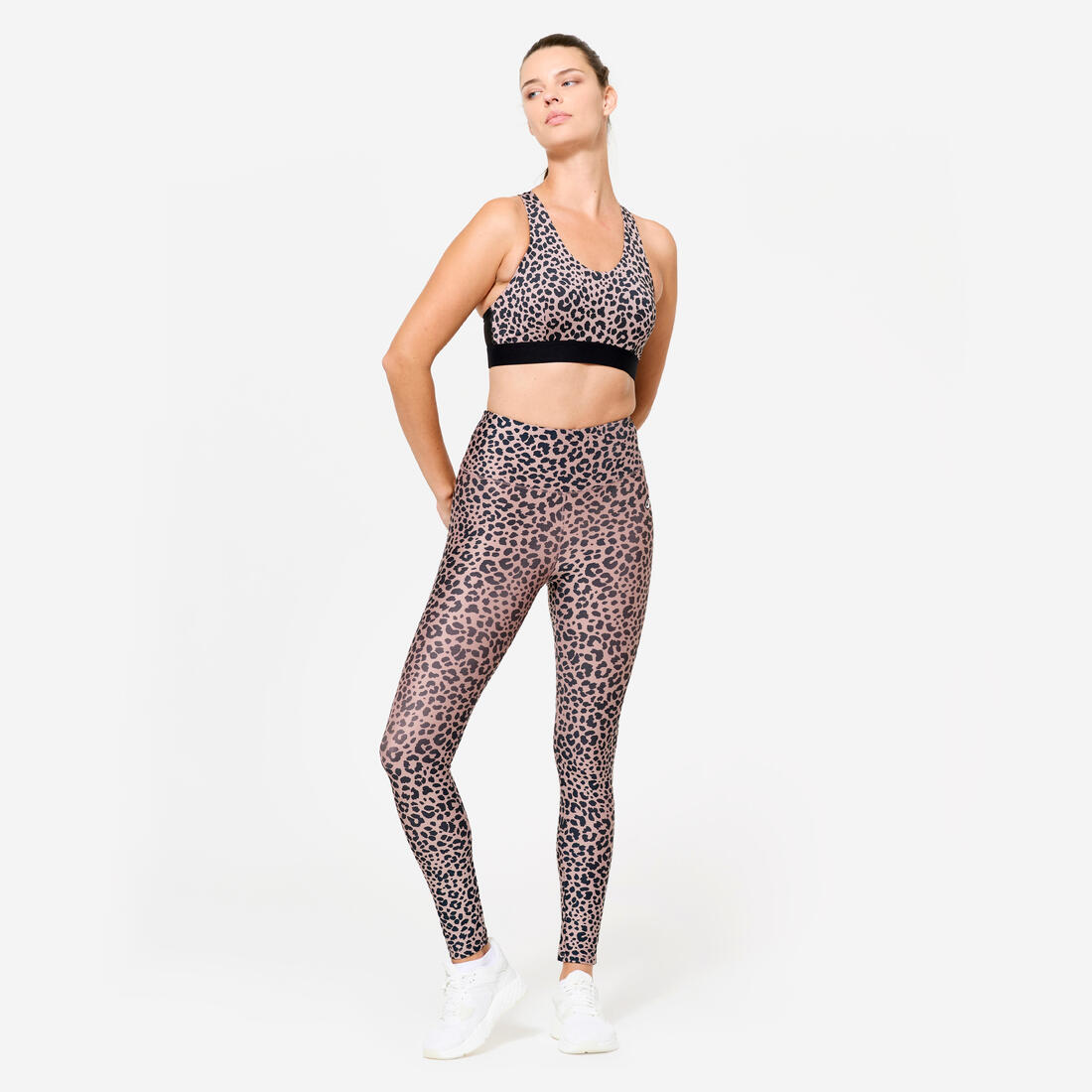 Brassière dos nageur avec coques maintien modéré Femme, Imprimé