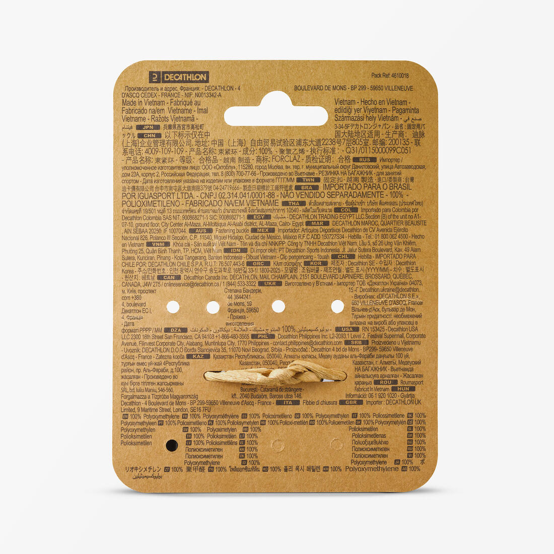 Boucle de serrage sac à dos à double pin lock, 38mm