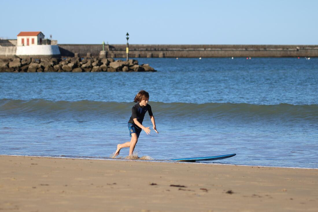 Skimboard enfant - 500 mousse bleu turquoise jaune