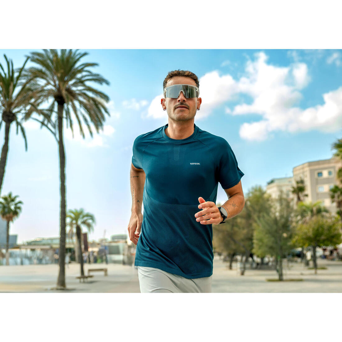 T-shirt de running sans coutures homme - kiprun run 500 confort