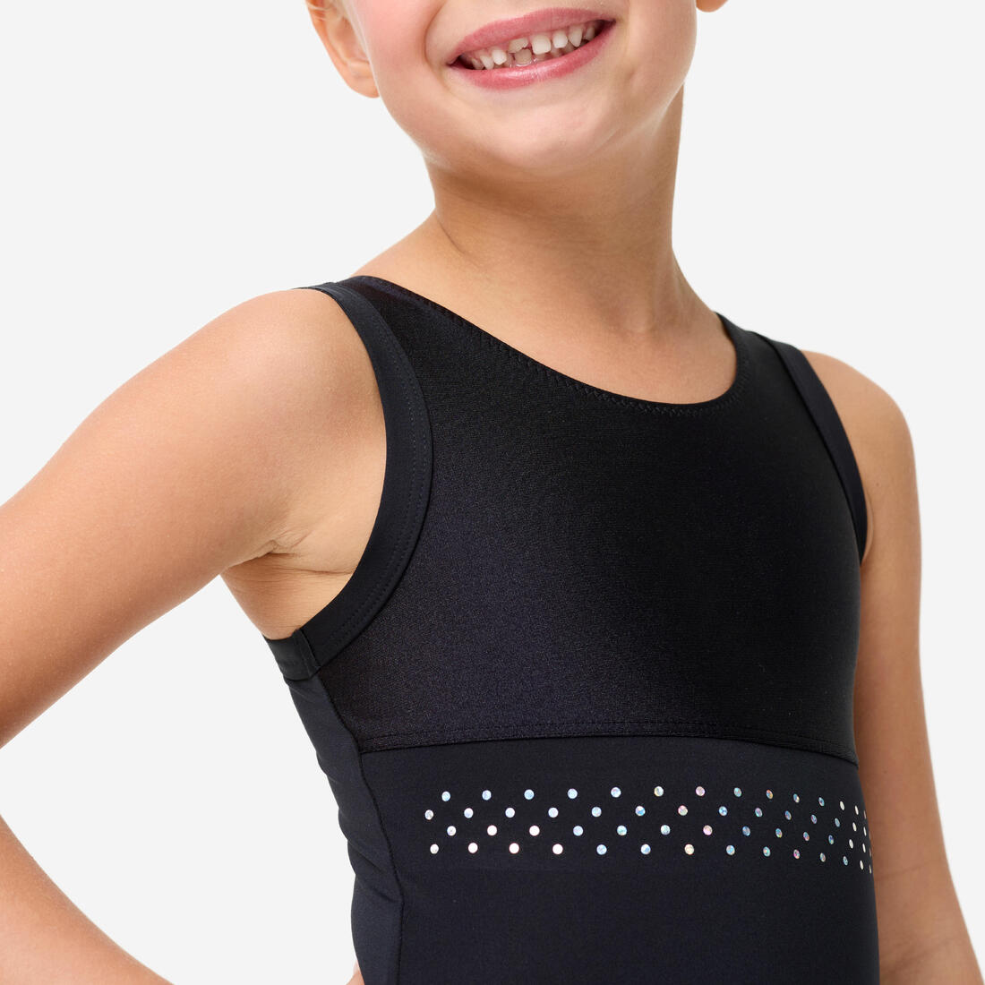 Justaucorps de gymnastique col rond fille