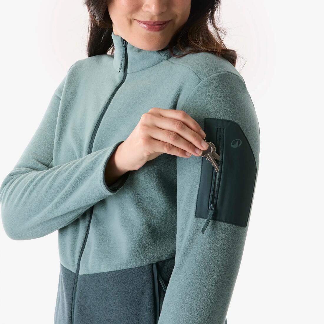 Polaire de randonnée femme, MH500 full zip