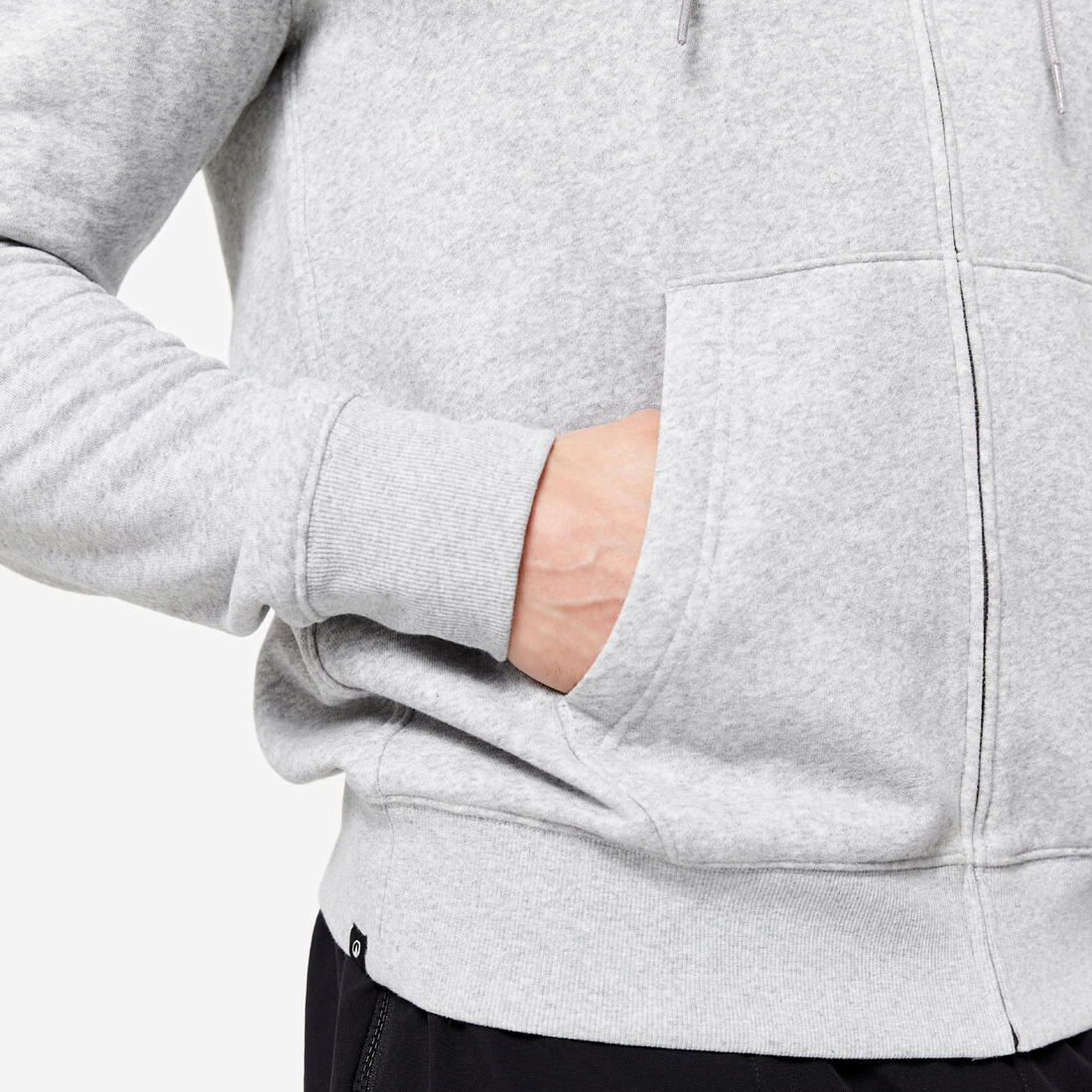 Sweat zippé à capuche fitness homme  - 100 bleu foncé