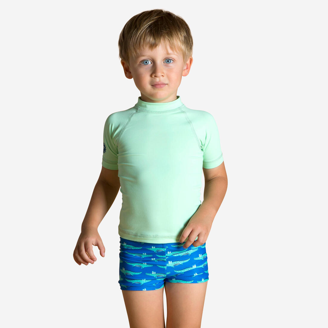 T-shirt anti uv bébé manches courtes corail – vert fluo