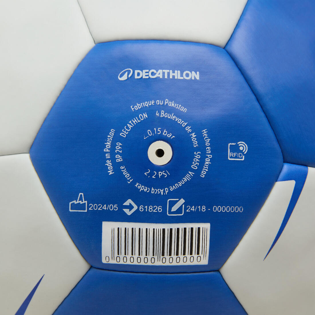 Ballon de handball sans résine taille 2 - Waxfree Ultragrip bleu / blanc