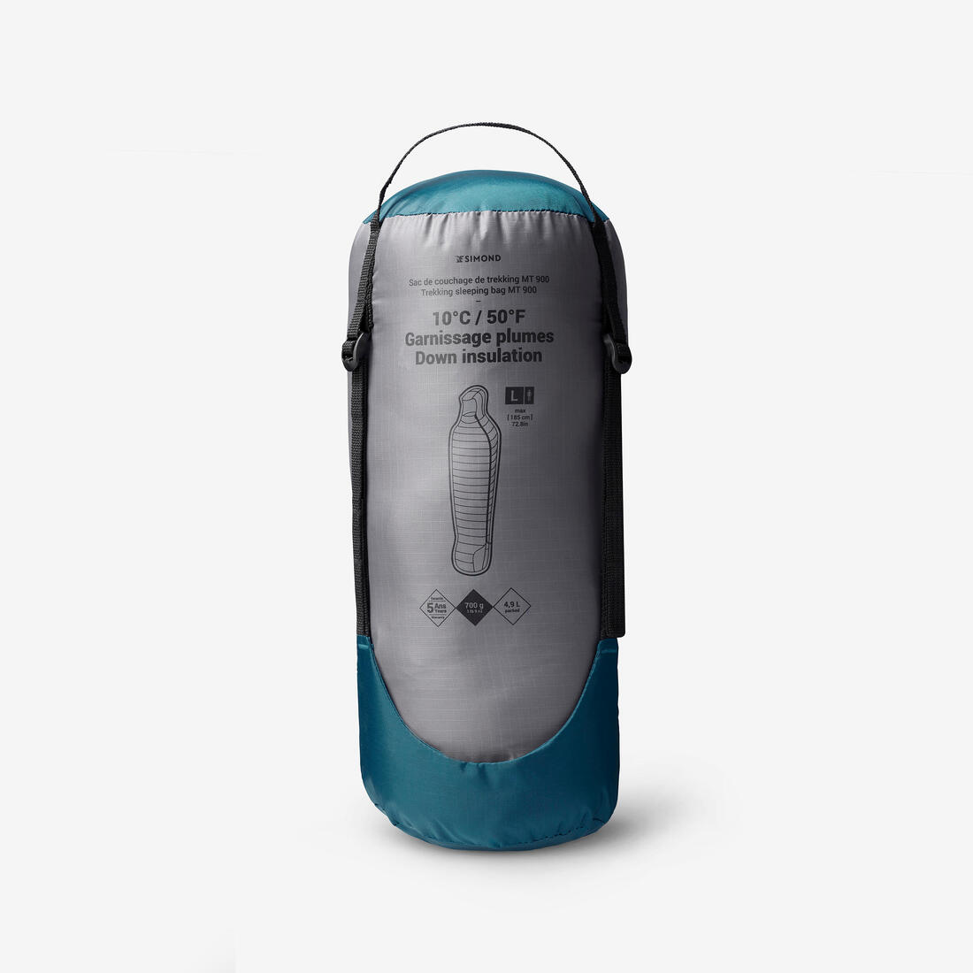 Sac de couchage de trekking 10°C en duvet, léger et compact, MT900