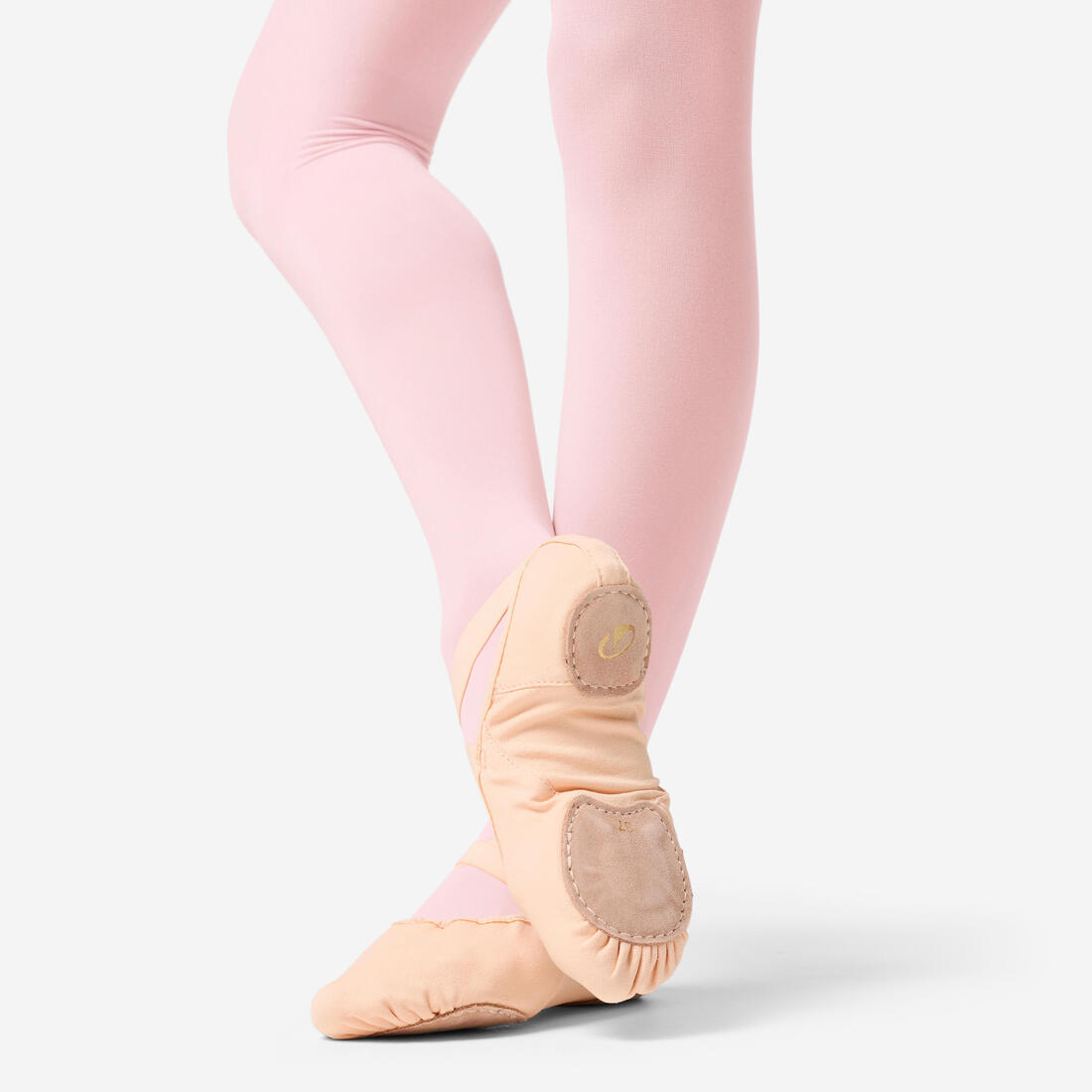 Demi-pointes de danse classique bi-semelles en toile femme, noires