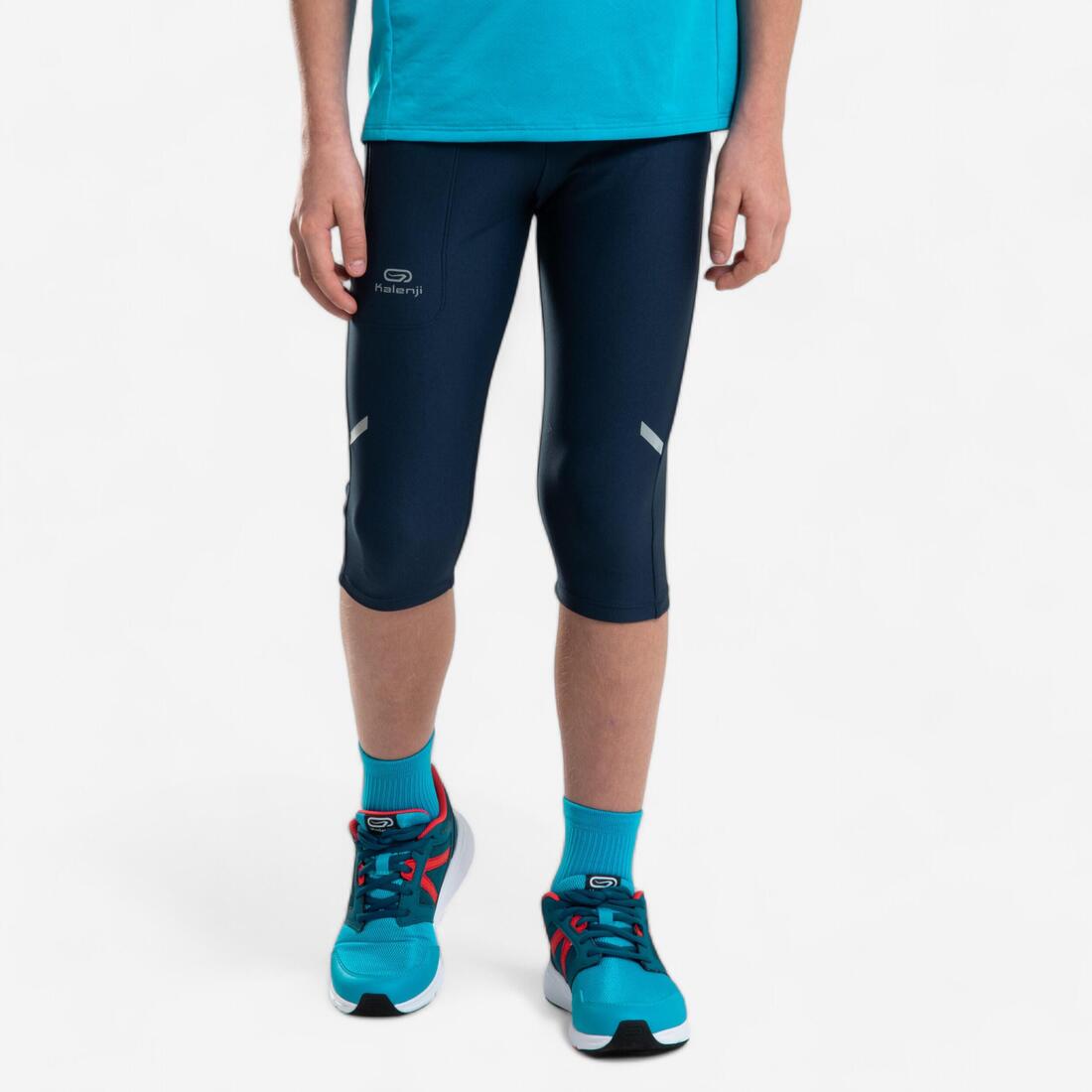 Corsaire running Enfant -Kiprun DRY denim – bleu marine