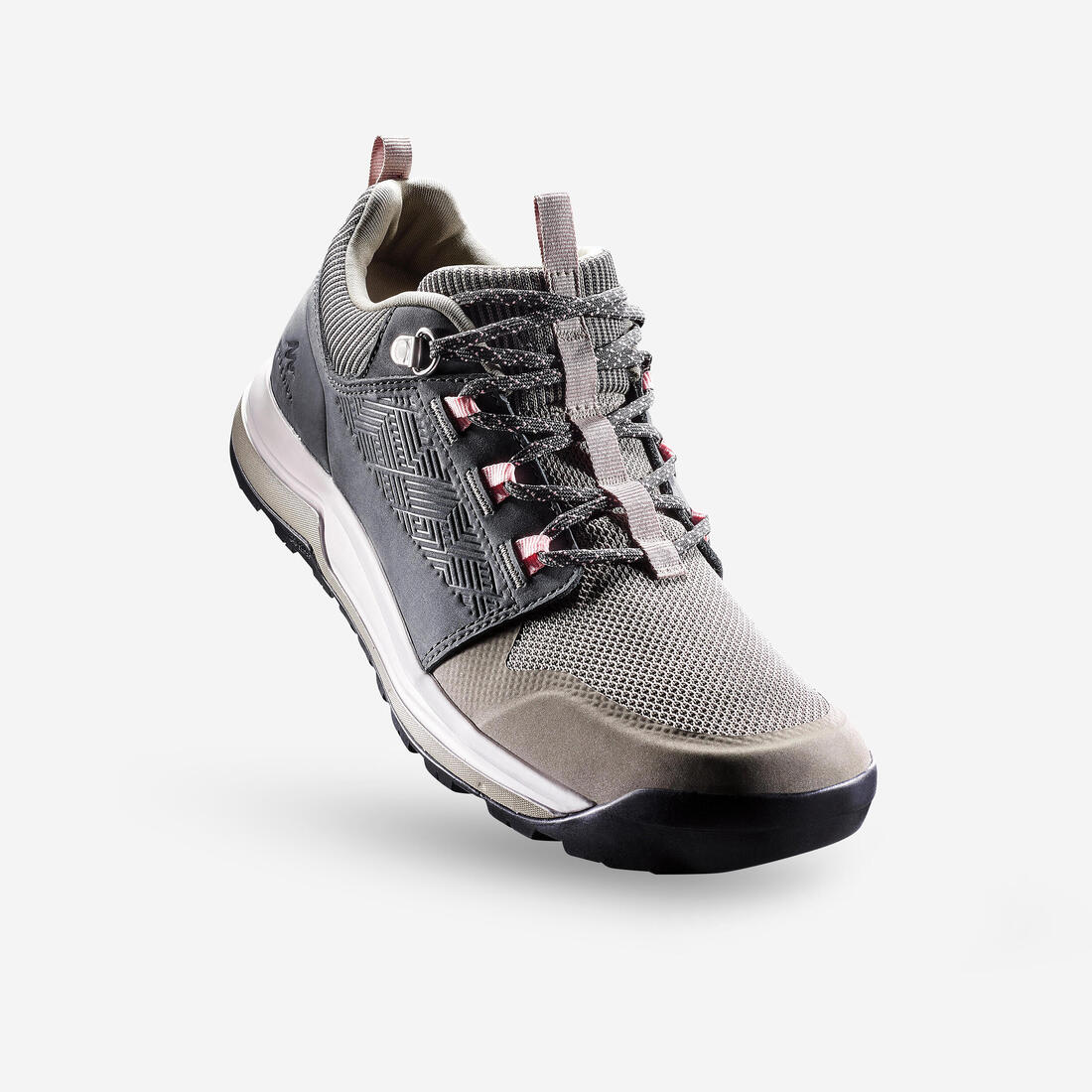 Chaussures de randonnée en cuir - nh500 - femme – beige lin