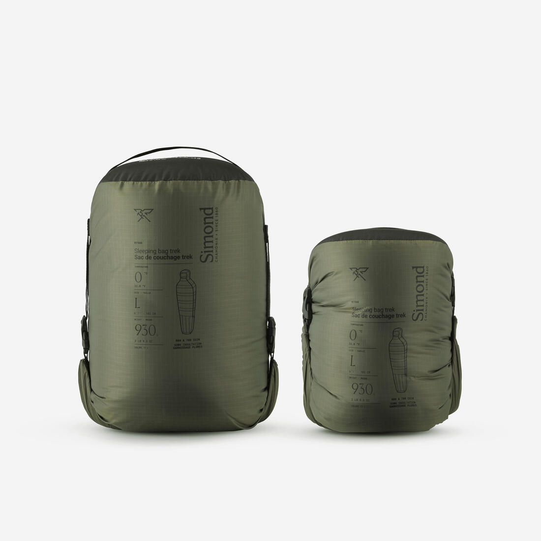 Sac de couchage de trekking 0°C en duvet, léger et compact, MT900