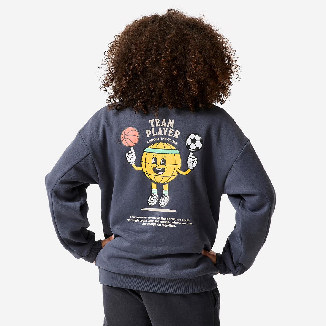 Sweat col rond imprimé en molleton chaud enfant