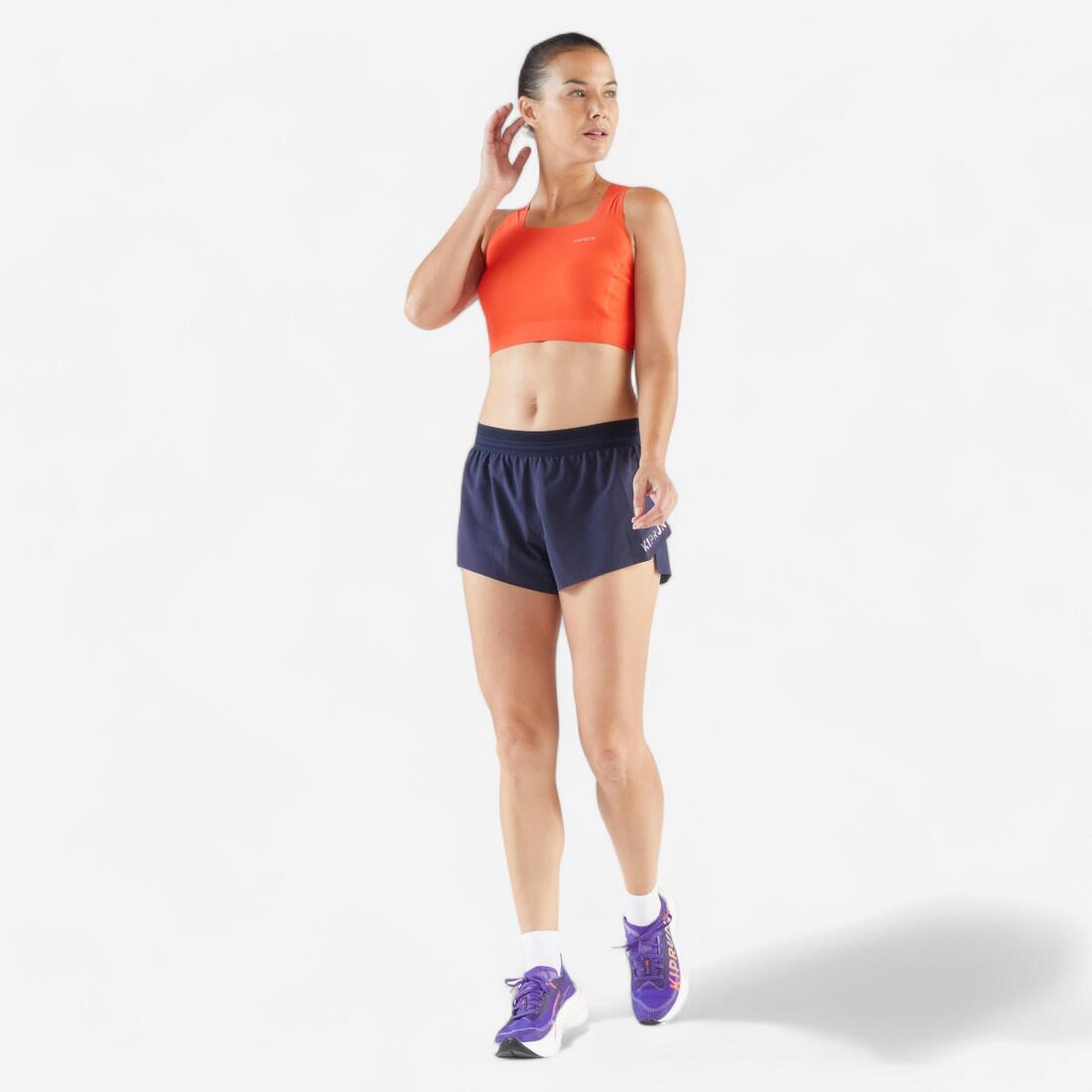 Short running & trail léger femme - kiprun run 900 light violet foncé