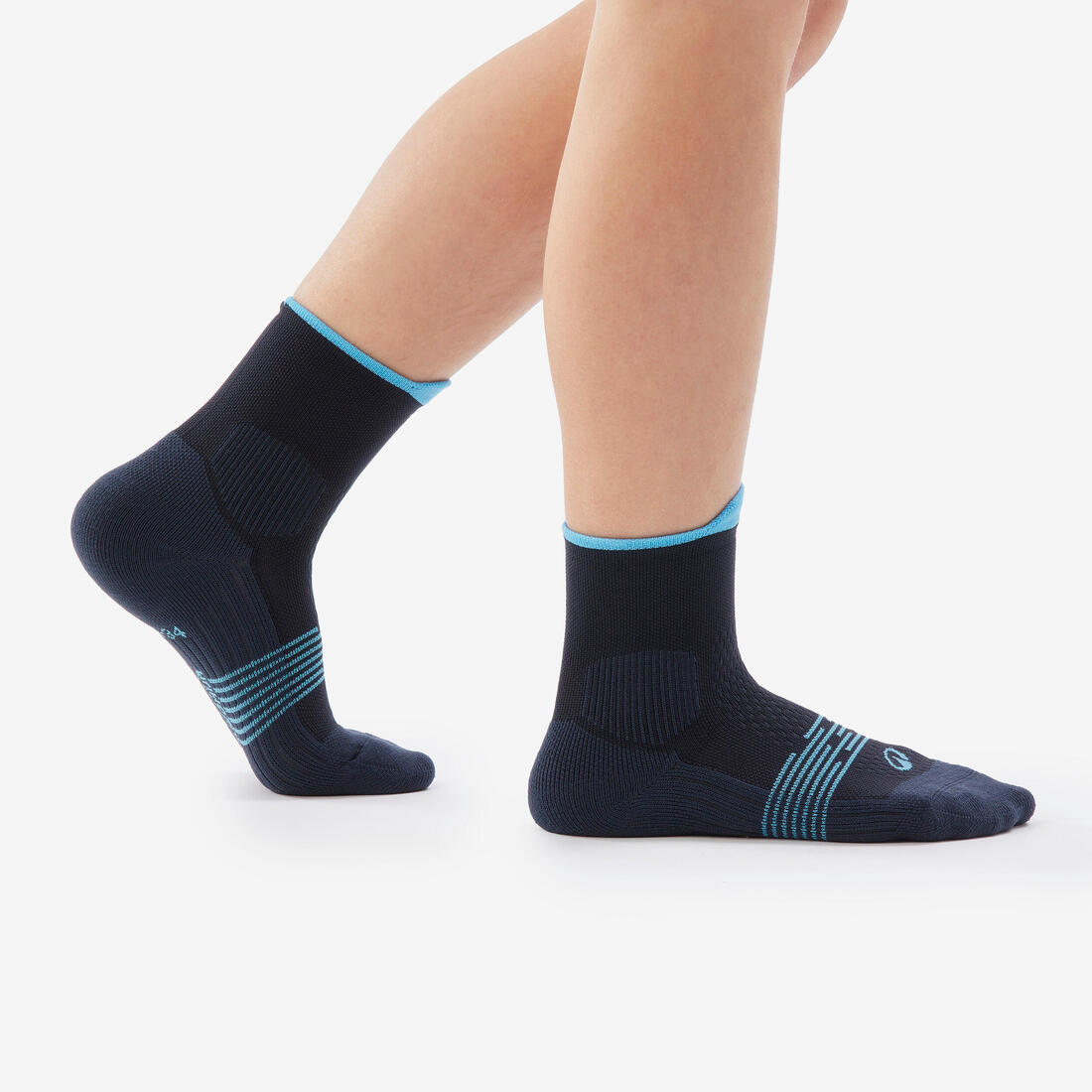 Chaussettes de randonnée enfant (lot 2 paires), HIKE500 Mid marron et