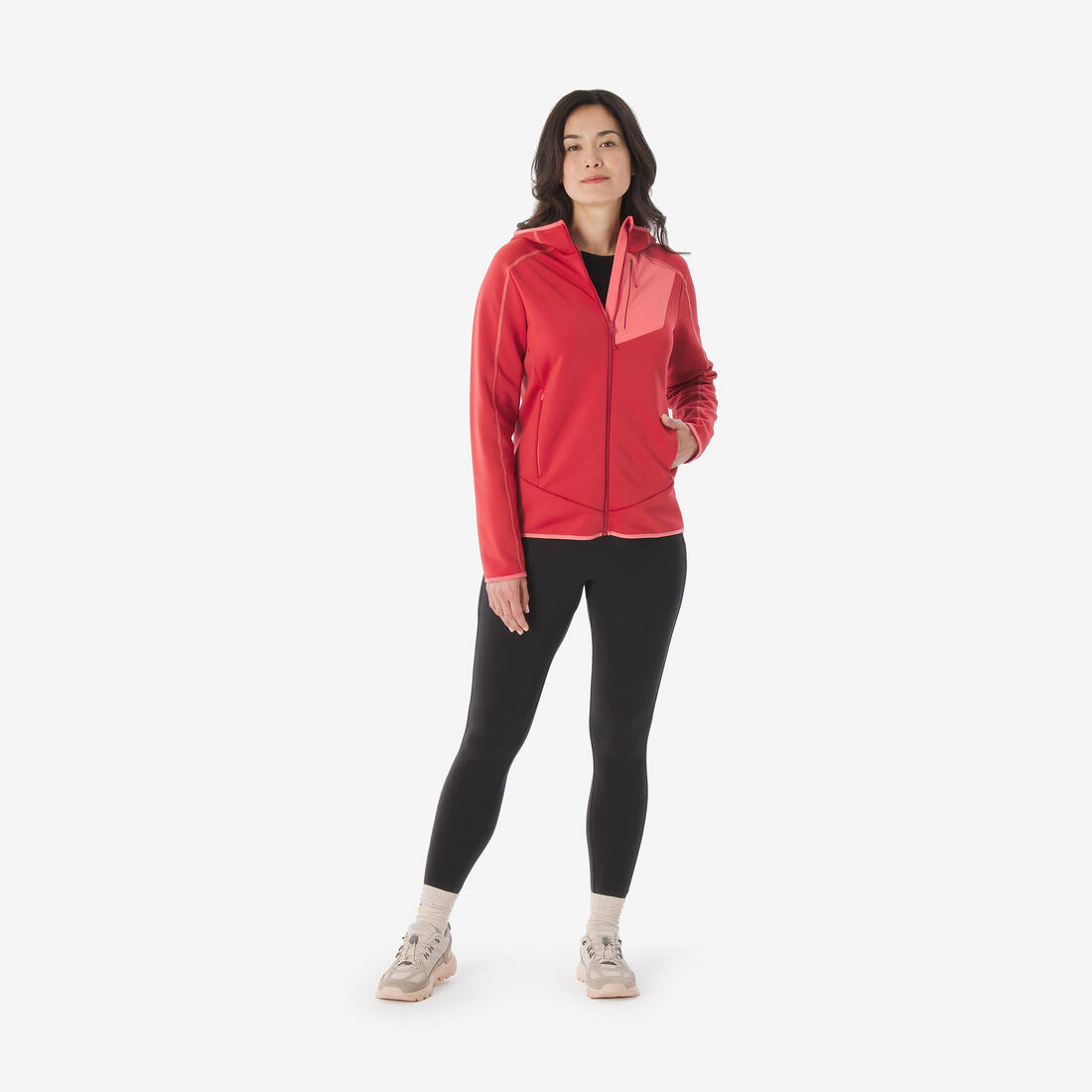 Polaire de randonnée montagne femme, MH500 full zip
