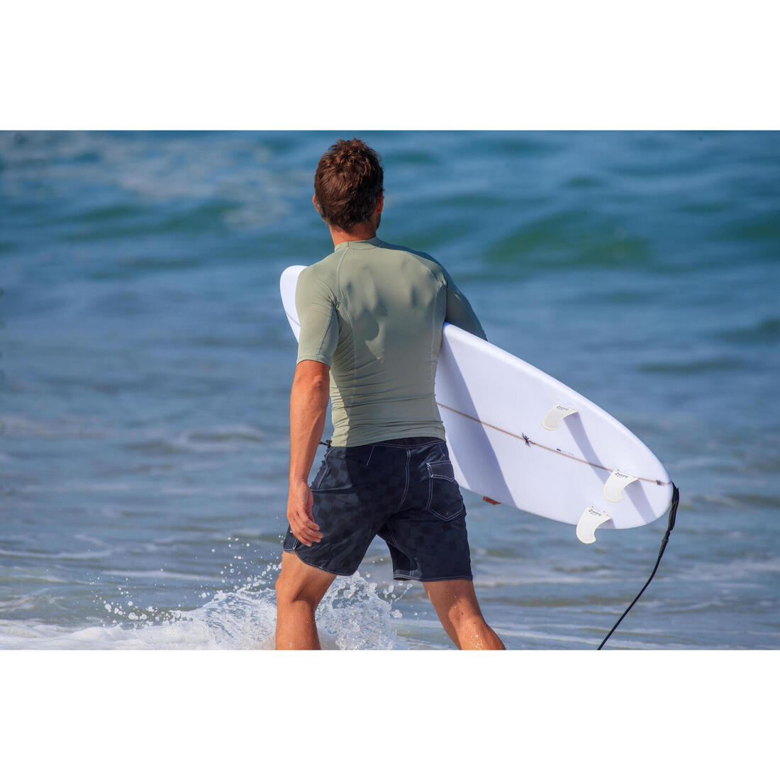 Planche de surf hybride en résine 7' 49L avec 3 ailerons - beige