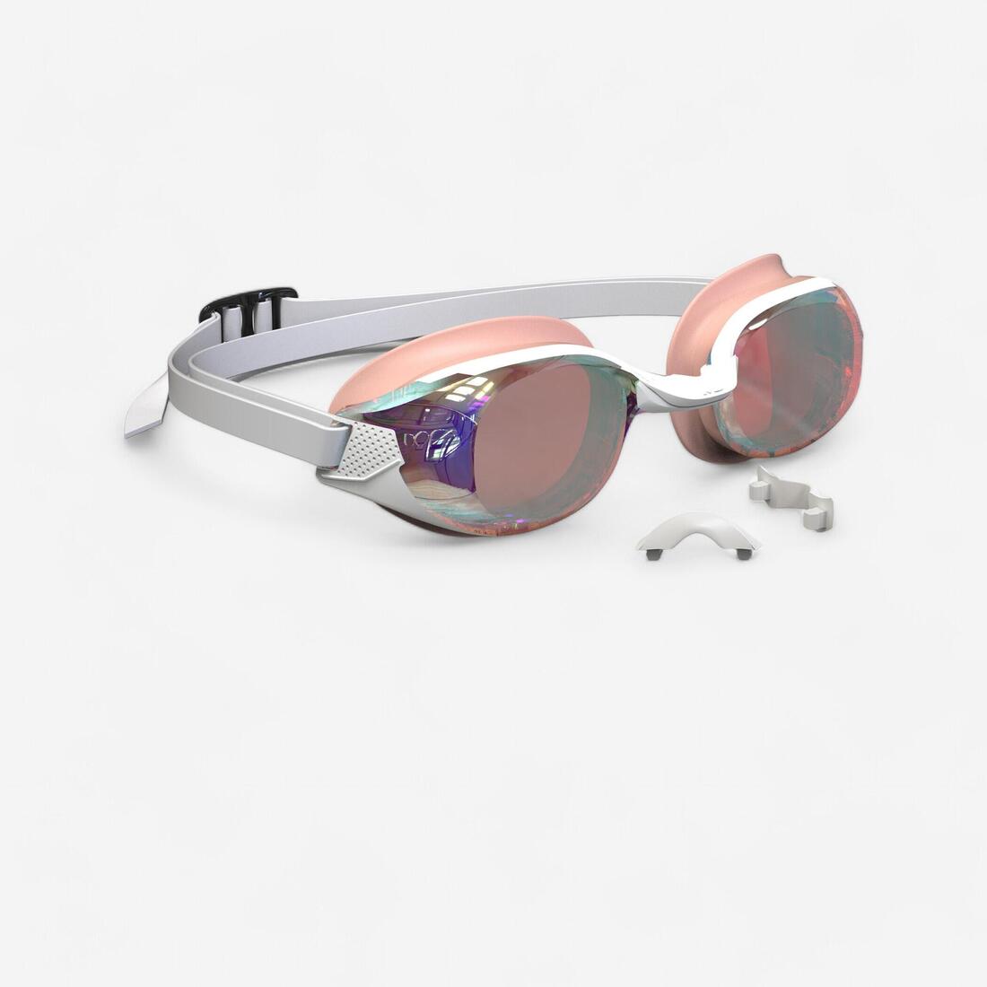 Lunettes de natation Taille Unique - Bfit blanches verres miroirs
