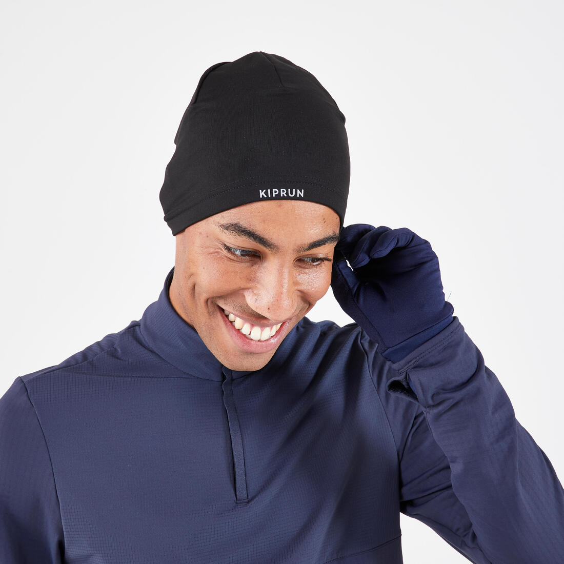 Bonnet running chaud Homme Femme - KIPRUN Warm + gris graph