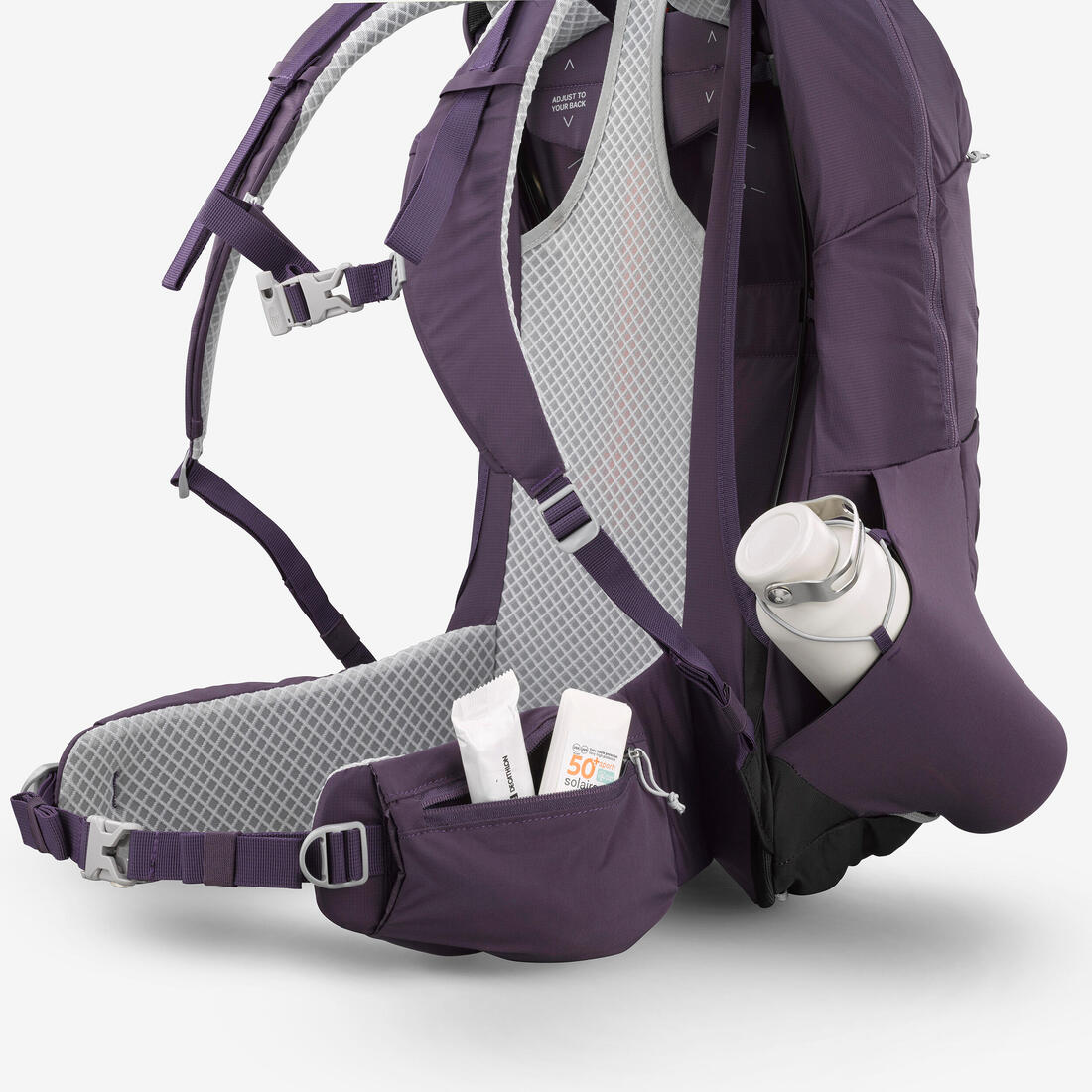 Sac à dos de randonnée ventilé 25L, MH500 khaki