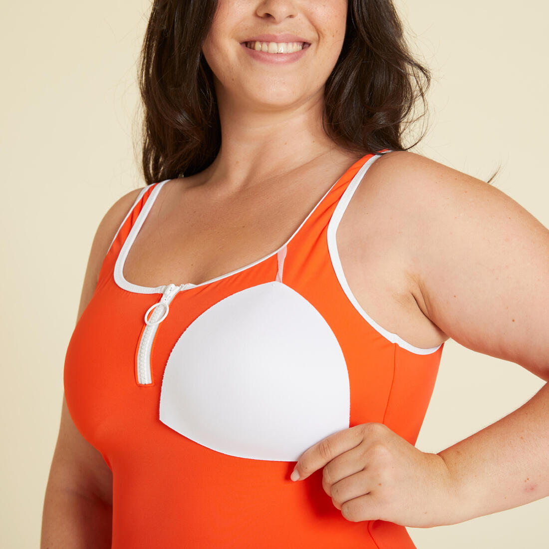 Maillot de Bain 1 Pièce Femme Heva Joy Zip Kaki