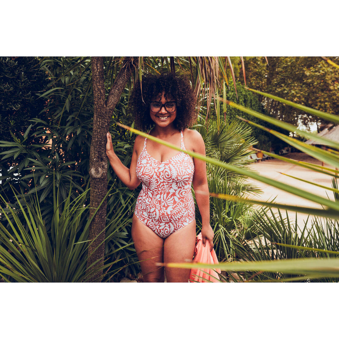 Maillot de bain 1 pièce natation Femme - Lila poly rouge