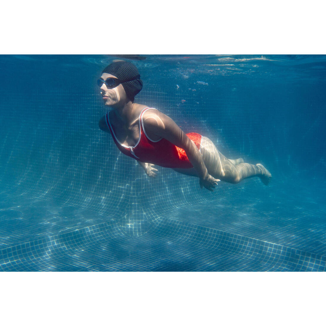 Lunettes de natation xbase - verres clairs - taille unique - noir bleu