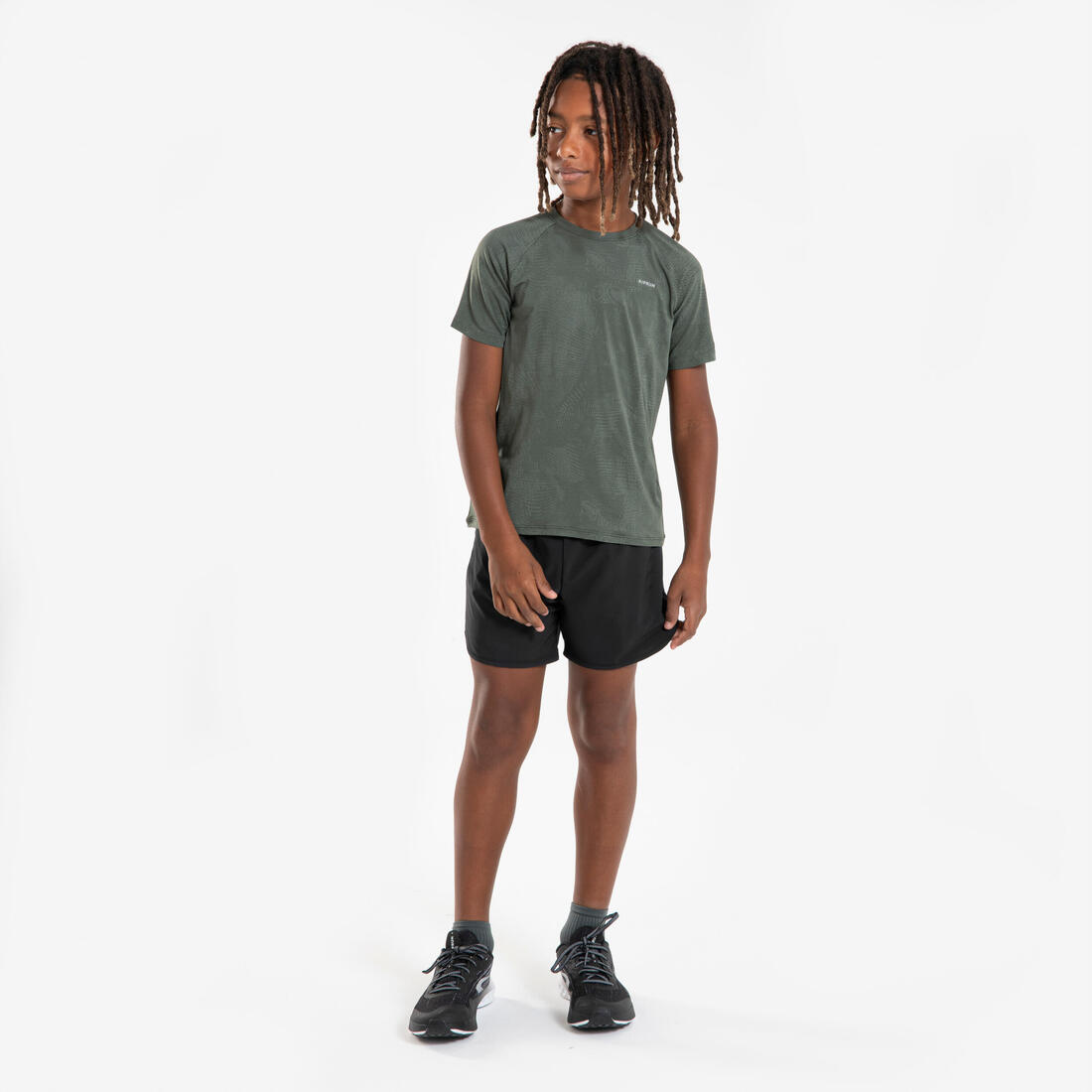 T-Shirt running sans couture Enfant - KIPRUN TS LIGHT 900 kaki