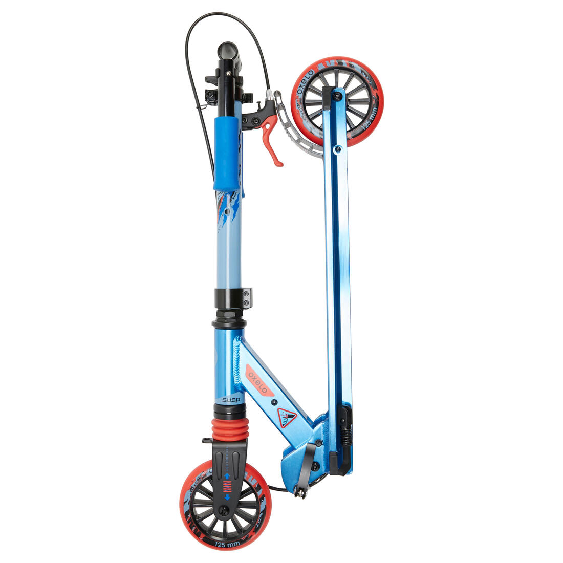 Trottinette enfant mid5 avec frein au guidon et suspension violette