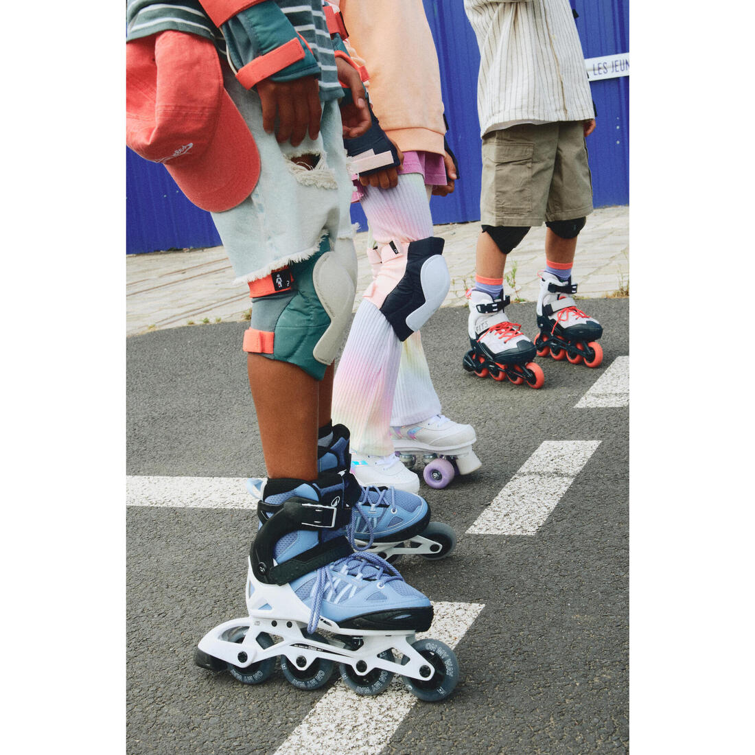 Set 3x2 protections roller trottinette skate enfant PLAY