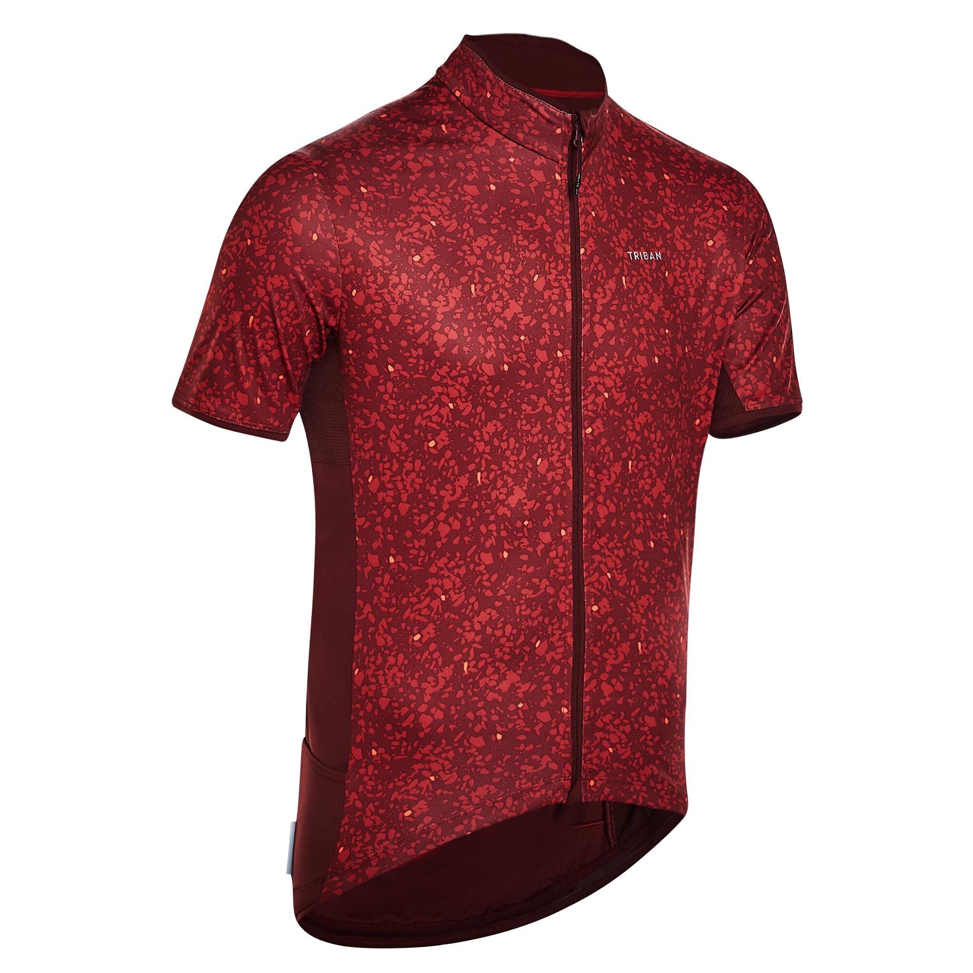 MAILLOT MANCHES COURTES VELO ROUTE TRIBAN RC500 DEGRADE – bordeaux